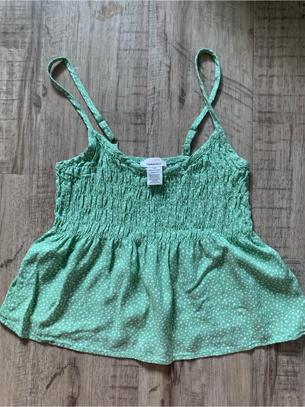 Urban Romantics Polka Dot Cami Tank Top - Mint Green and White Dots